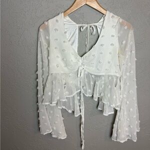 Lovers + Friends Sheer White Top